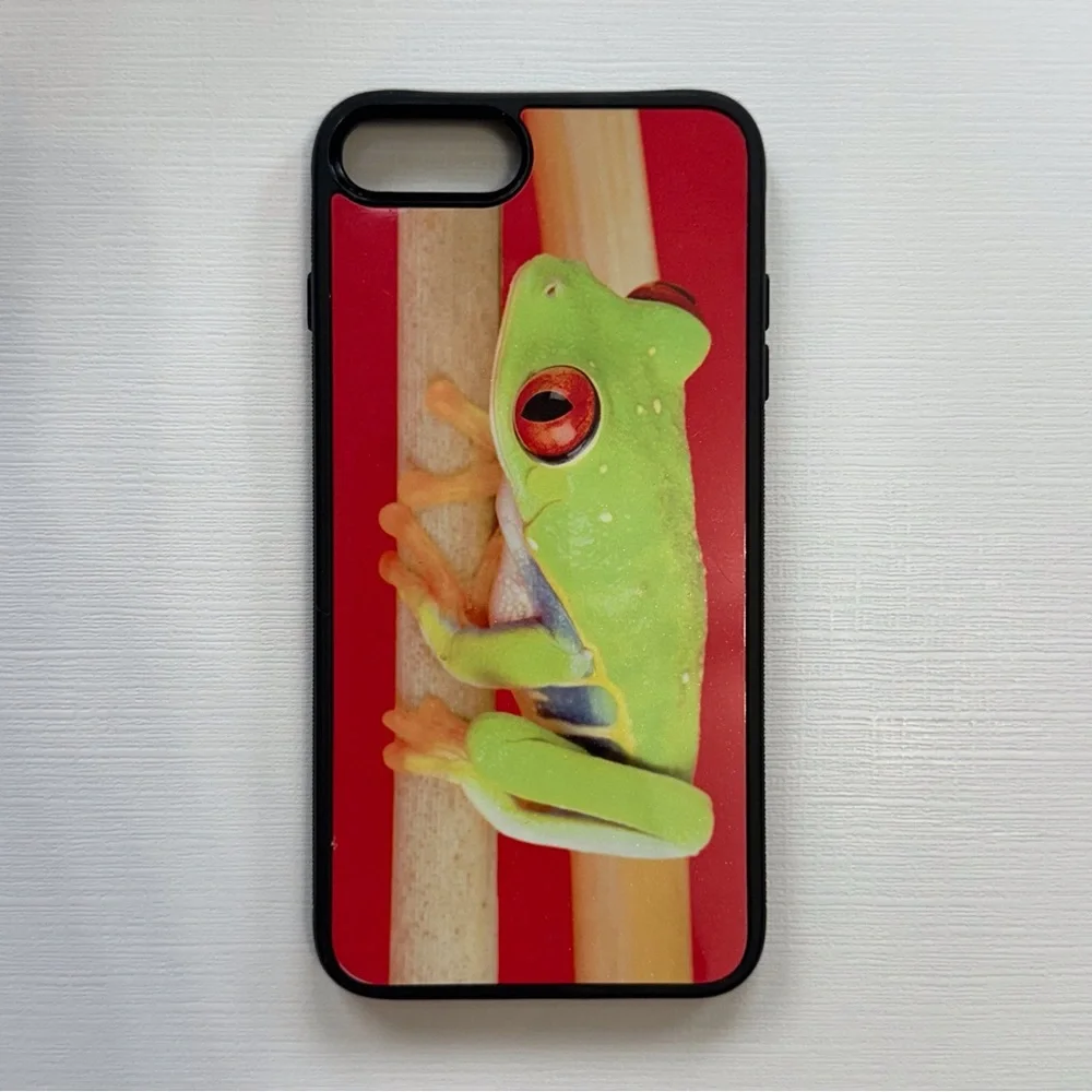 Green red-eyed tree frog reptile phone case fits iPhone 7 Plus‎ & 8 Plus